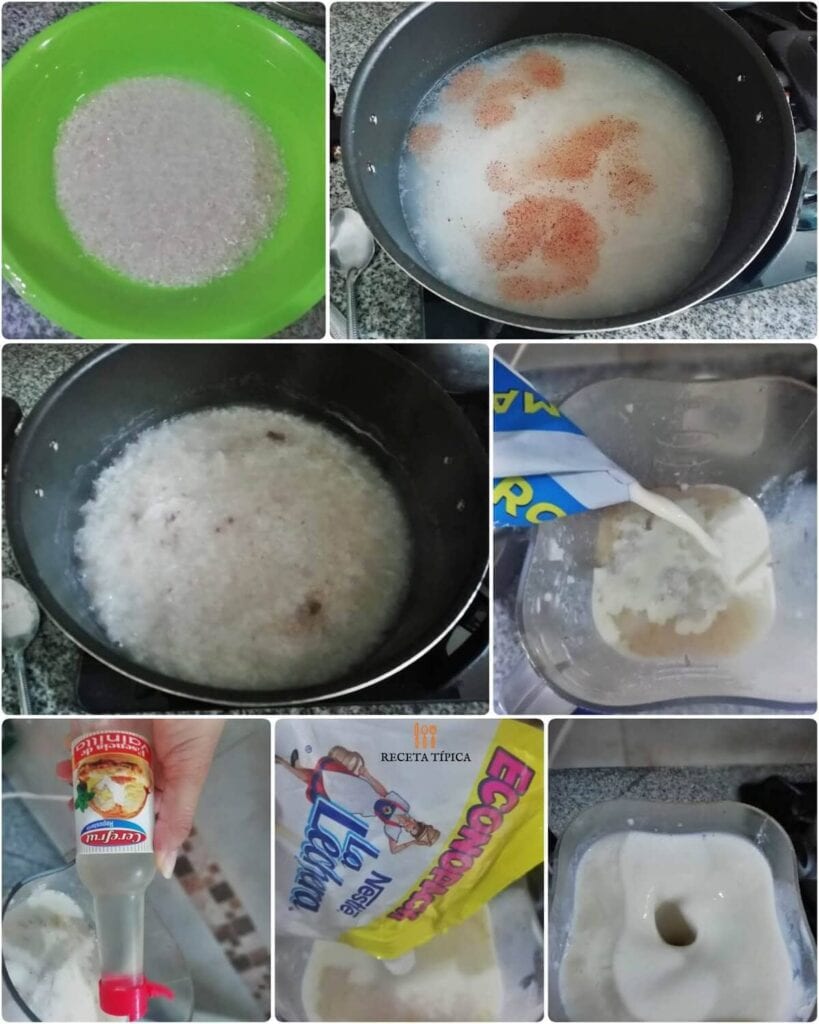 Instrucciones paso a paso para preparar chicha de arroz